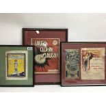 3 early framed theatre programs c.1900.