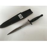 A Fairbairn Sykes style fighting knife by J Nowill & Sons, postwar.