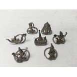 7 Thai sterling silver menu holders.