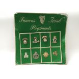 Irish Regiment interest badges on a board