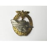 German Kriegsmarine WW2 style E Boat badge ,Peekhaus maker marked . GVF