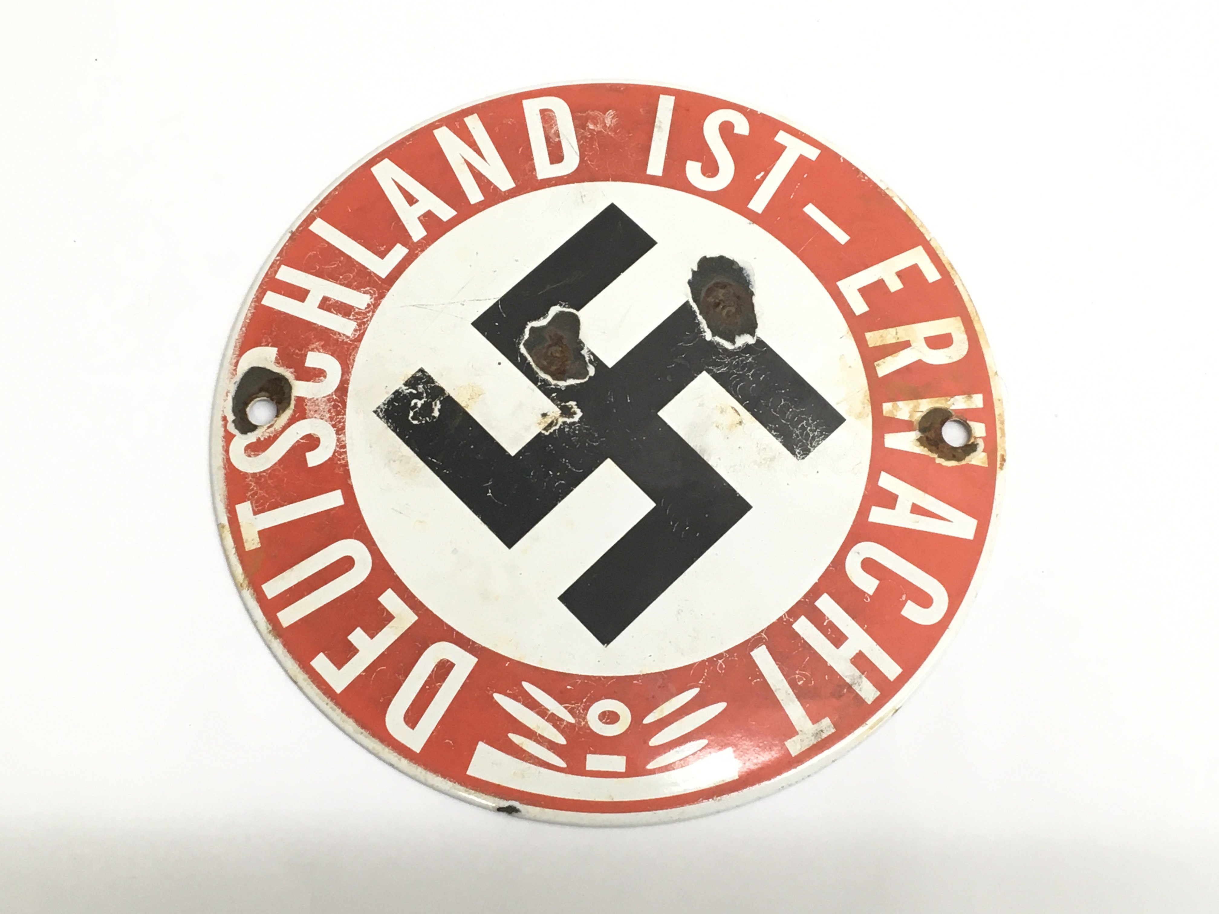 WW2 Style German Enamel Sign “German has awakened“