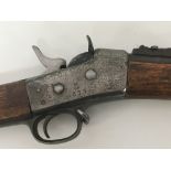 A Swedish Karabin 19th century Rifle With a walnut three Quater length stock adjustable sight and