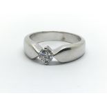 An 18ct white gold and solitaire diamond ring, approx 0.30ct, ring size approx K/L