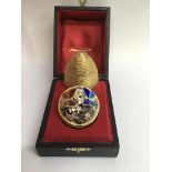 A Stuart Devlin limited edition silver gilt egg wi