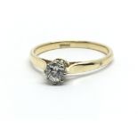 An 18ct yellow gold and diamond solitaire ring, approx 0.25ct, ring size approx Q