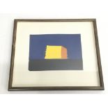 A framed original acrylic painting by Susie Hamilton, titled ‘Sharp Building’ 1993, total frame size