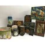 16 vintage novelty sweet and biscuit tins.