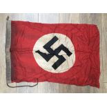 German WW2 style NSDAP Party flag approx 3x2 feet , service wear , VF