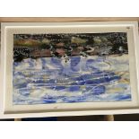 Patrick Crouch, signed and dated abstract painting. With frame 111cm x 74.5cm