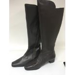 A pair of ladies Italian designer Fiona brown leather zip up boots. Size UK5 1/2 Appearing to be