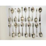 Another collection of Victorian and later silver spoons, 403g.