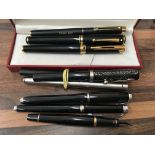 A collection of good Sheaffer fountain pens 3 with 18ct gold nibs,