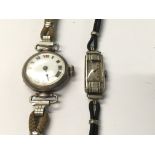 2 1930s Ladies silver wrist watches