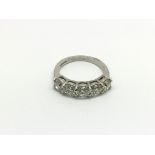 An 18ct white gold five stone diamond ring, RBC diamonds approx 2.55ct, approx 5.6g and approx