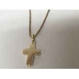 A 9carat gold necklace with attached cross pendent