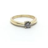 An 18ct yellow gold and single diamond solitaire ring, approx 0.33ct