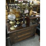 A 1960s oak 3 drawer dressing table.