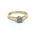 An 18ct yellow gold with single solitaire diamond ring, approx 0.25ct, ring size approx K