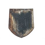German WW2 style Army shield heavy wall plaque, surface rusted