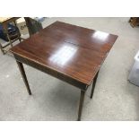 A Victorian tapered leg folding breakfast table. 84 x 41 x 73cm