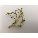 WITHDRAWN - A 18 ct Georg Jenson and wendel brooch of foliage form 6 cm 20 grams.
