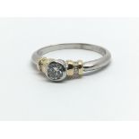 An 18ct white gold and solitaire diamond ring, approx 0.25ct, ring size approx K/L