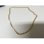 An 18carat gold necklace stamped 750. With double open links weight 16g