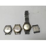 4 vintage gent's watches inc a mechanical Dunhill wristwatch.