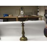 Good quality late Edwardian electric heavy Ormolu table lamp with original lamp fitting