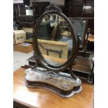 A large Victorian dressing table mirror 90 x 72cm