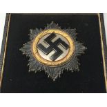 German Deutches Kreuz WW2 style Cross,Gilt Iron Cross version ,No.1 maker marked ,cased GVF