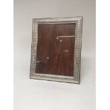 A white metal Modern design Continental picture frame with a walnut back 24x30 cm - NO RESERVE