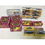 A collection of boxed Atlas Dinky Diecast vehicles and also Dimestore plastic vehicles and Brooke