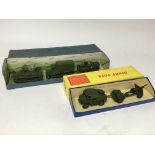 Dinky toys, prewar #151 Royal tank corps , medium tank set and #697 25 pounder gun unit, boxed