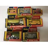 Dinky toys, a collection of boxed Diecast vehicles including #412 Bedford AA van, #275 Brinks