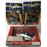 Dinky toys, #362 Trident Starfighter x2 and #363 Zygon patroller, boxed