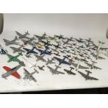 A box containing a collection of unboxed Diecast Aircraft including Dinky