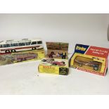 Dinky toys, #952 Vega Major luxury coach, #225 Lotus F1 racing car and #226 Ferrari 312/B2 racing