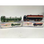Dinky toys, #905 Foden flat truck with chains and #942 Foden 14 ton tanker, boxed