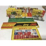 Dinky toys, a collection of boxed roadside accessories including #593 Roadsigns, #754 Pavement