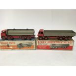 Dinky toys, #504 Foden 14 ton tanker and #501 Foden diesel 8 wheel wagon , boxed