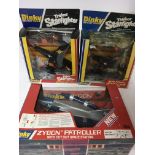 Dinky toys, #362 Trident Starfighter x2 and #363 Zygon patroller , boxed