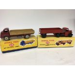 Dinky toys, #408 Big Bedford lorry and #409 Bedford articulated lorry, boxed