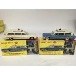 Dinky toys, #277 Superior criterion Ambulance x2, boxed, both with instructions leaflet