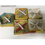 Dinky toys, #706 Vickers Viscount, #708 Vickers Viscount 800, #710 Beechcraft S 35 Bonanza