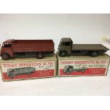 Dinky Supertoys, #511 Guy 4 ton lorry and #512 Guy flat truck, boxed