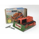 Triang Minic , series II clockwork Tractor with bulldozer, boxed, missing parts
