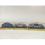 Dinky toys, #129 Volkswagen 1300 sedan, #163 Ford 40-RV and #164 MK4 Ford Zodiac, boxed