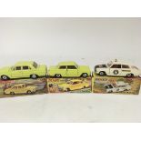 Dinky toys, #151 Vauxhall Victor 101, #133 Ford Cortina and #212 Ford Cortina rally car, boxed